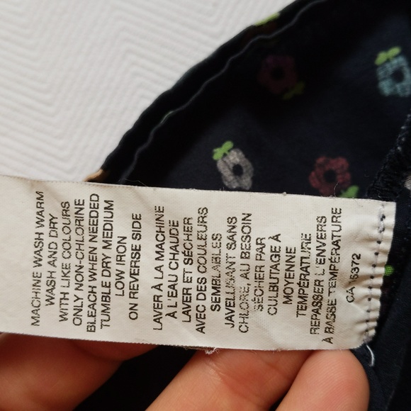 joe fresh navy blue floral cotton peasant blouse 3T toddler girls - Picture 3 of 6